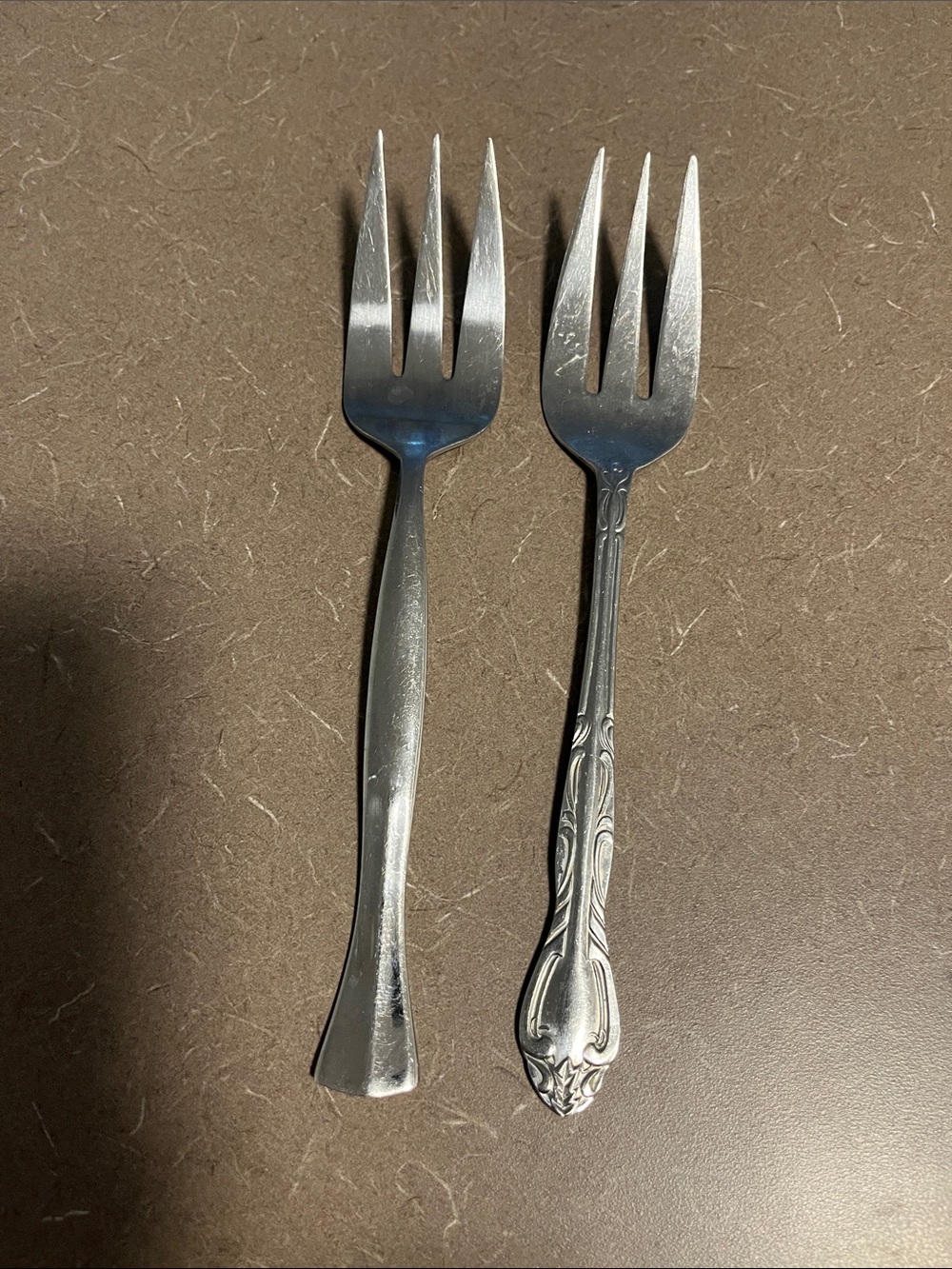 2 9” Stainless Steel Serving Forks - Silver tone Oneida & Korea